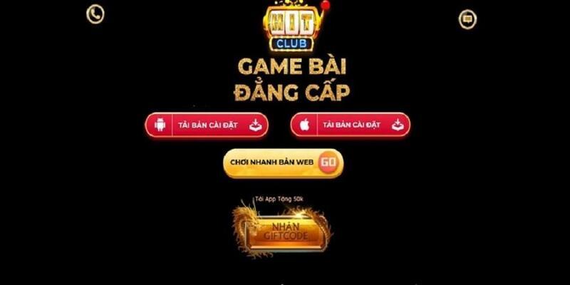 Người chơi click vào cài đặt app hitclub